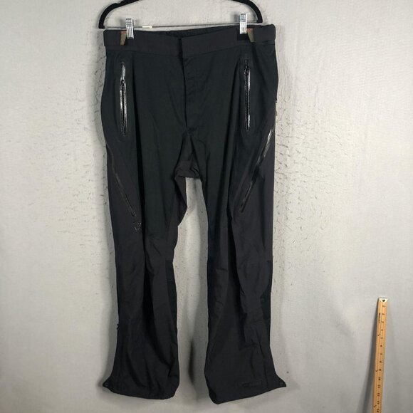 REI Pants Mens Large Black Softshell Hiking Ski Waterproof Zip Pockets Outdoor - Picture 1 of 16